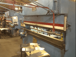 Darley EHP80 retrofitetd with Enu530 CNC control. Multi-axes, simple CNC control. Retrofit CNC controls for all Darley press brakes. CNC backgauge retrofits.