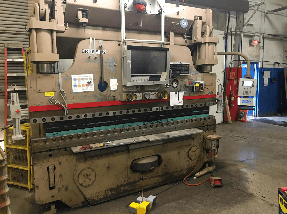 Enu530 retrofitted to Cincinnati 135 AS x 8 FT press brake. Cincinnati control retrofits and upgrades. CNC backgauge retrofits. Cincinnati CNC controls.